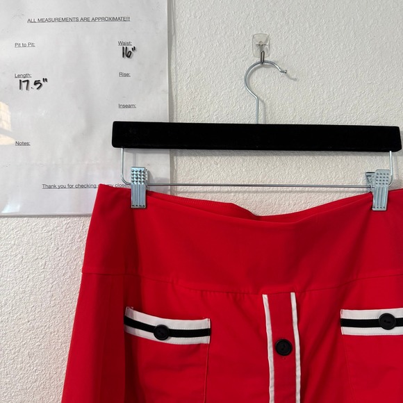 Kinona Long Strides Golf Skort L Red Preppy Tennis Vacation Athletic - Picture 6 of 6